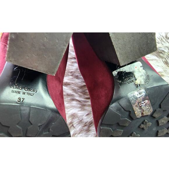 Giuseppe Zanotti Suede Leather Cap Toe Mid Calf Heeled Boots - Picture 5 of 7